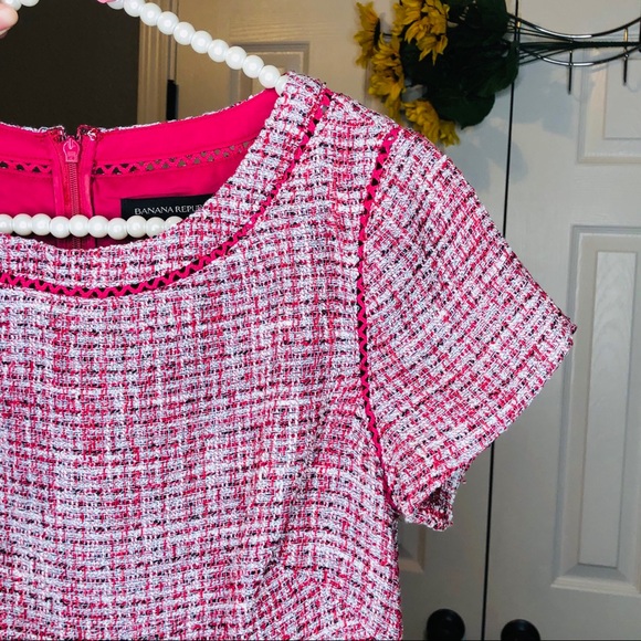 Banana Republic Pink Tweed Fit& Flare A-line Dress - Picture 5 of 11